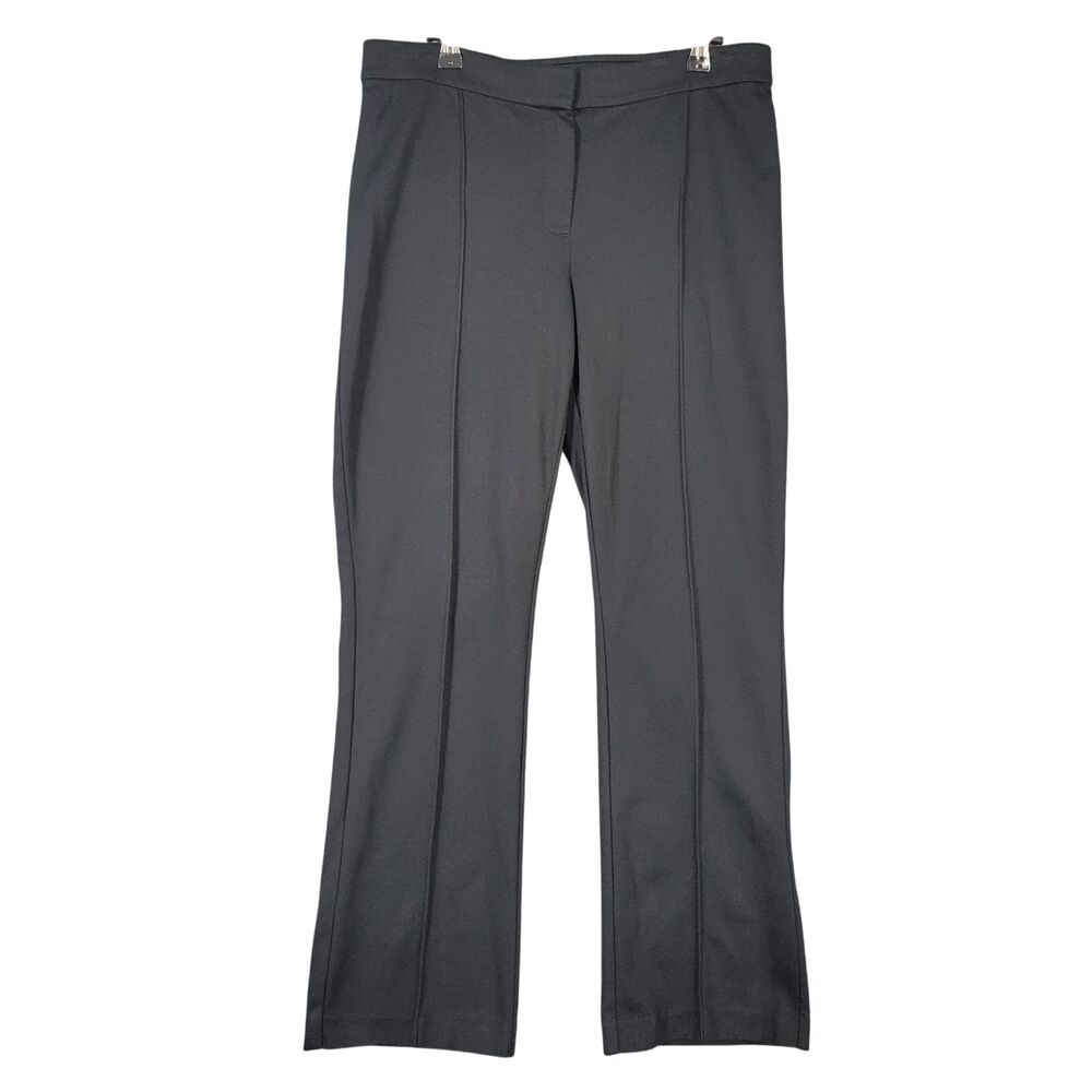 J JILL Cotton Ponte Black Mid Rise Pintuck Stretch Pants Office Work SIZE SMALL